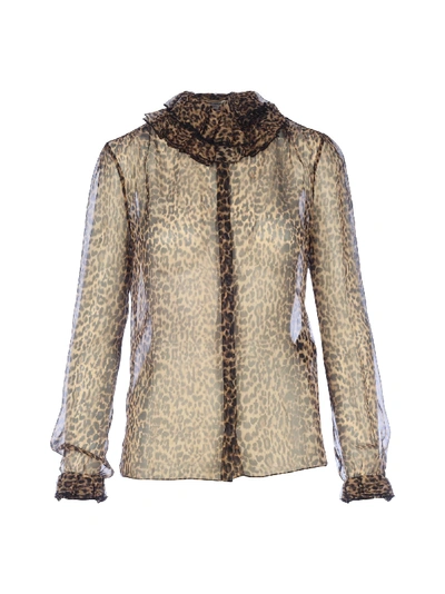 Shop Saint Laurent Ruche Macula Shirt In Leopard