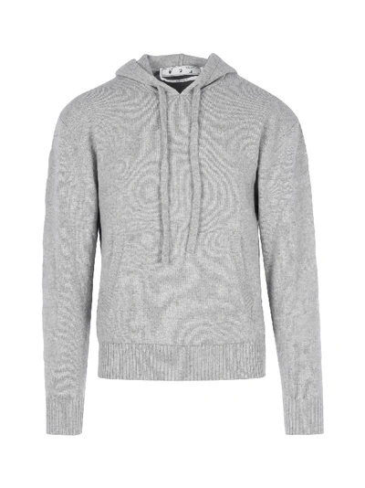 Shop Off-white Diag Cashmere Hoodie In Grey