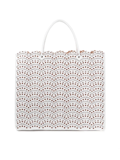 Shop Alaïa Garance 42 Bag In Blanc/tabac