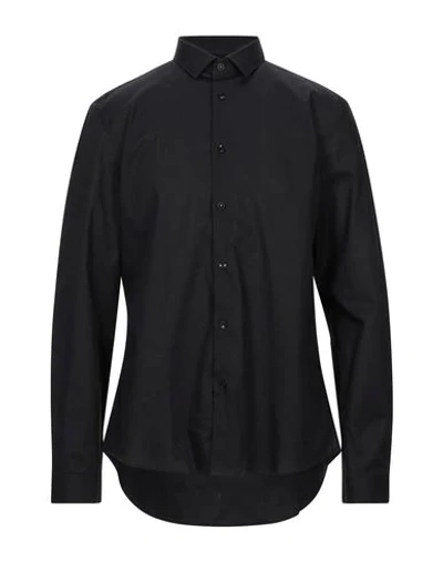 Shop Versace Solid Color Shirt In Black