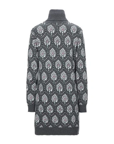 Shop Be Blumarine Woman Mini Dress Lead Size 6 Wool, Viscose, Polyamide, Cashmere, Metallic Polyester In Grey