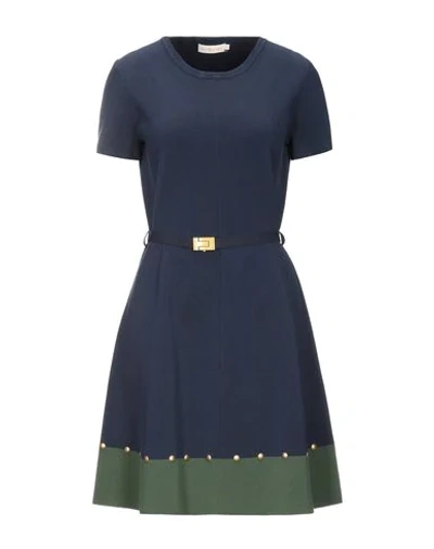 Shop Tory Burch Short Dresses In Dark Blue