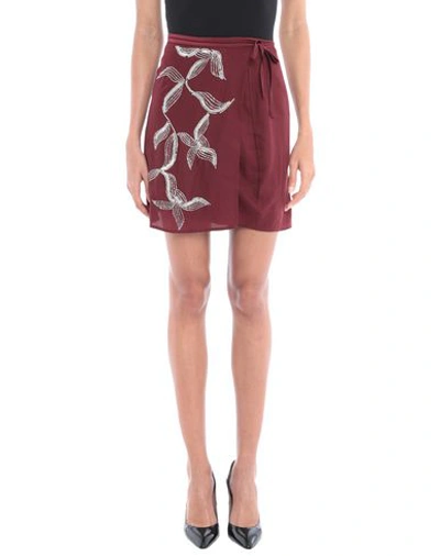 Shop L'autre Chose L' Autre Chose Woman Mini Skirt Burgundy Size 4 Polyester In Red
