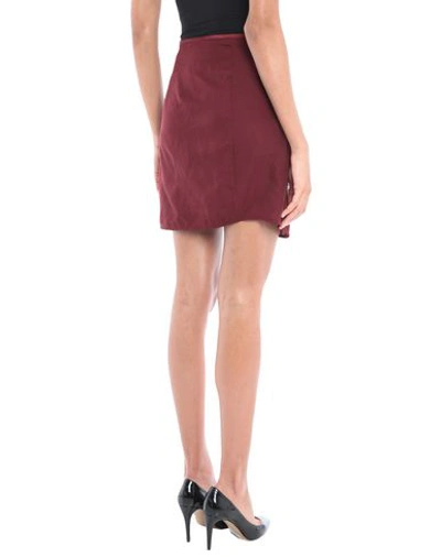 Shop L'autre Chose L' Autre Chose Woman Mini Skirt Burgundy Size 4 Polyester In Red