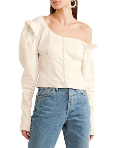 Shop Magda Butrym Blouses In Ivory