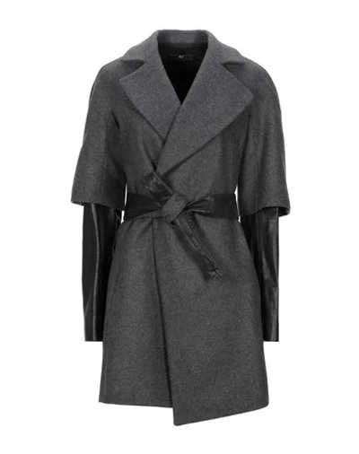 Shop Daniele Alessandrini Coat In Grey