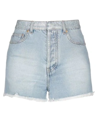 Shop Alexandre Vauthier Denim Shorts In Blue