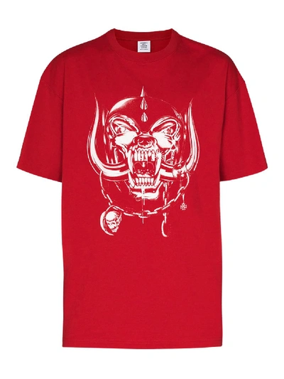 Vetements X The World Motorhead Big Skull T-shirt In Red | ModeSens