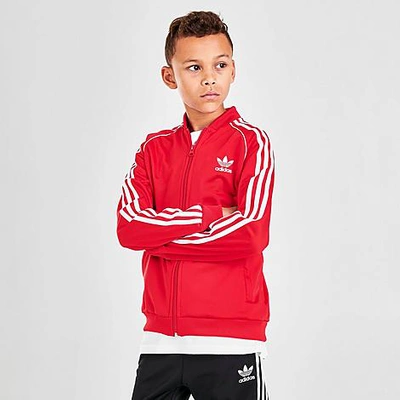 Shop Adidas Originals Adidas Kids' Originals Trefoil Track Jacket In Red