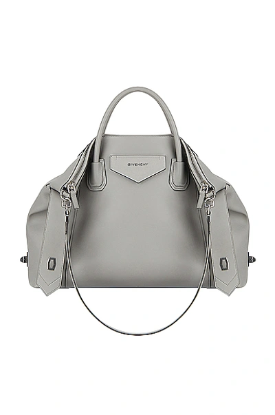 Shop Givenchy Medium Soft Antigona Bag In Pearl Grey