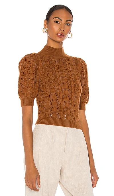 Shop Alice And Olivia Kyoko Turtleneck Pullover In Camel