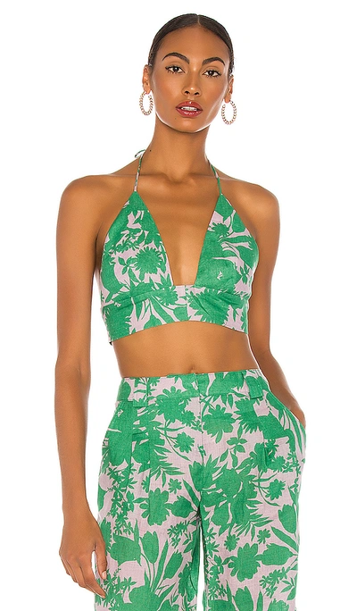 Shop Alexis Gaila Top In Emerald Botanical