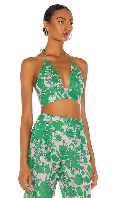 Shop Alexis Gaila Top In Emerald Botanical