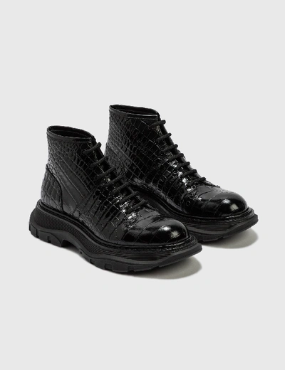 Shop Alexander Mcqueen Tread Lace-up Boot In Black
