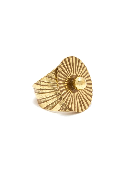 Shop Anton Heunis 'lily Pad' Antique Style Ring In Metallic