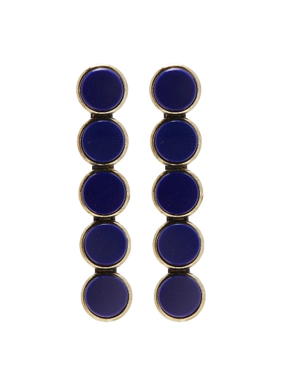Shop Anton Heunis Vintage Stones Disc Earrings In Blue