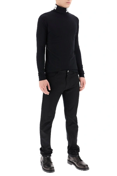 Shop Raf Simons Turtleneck T-shirt With Patches In Blue