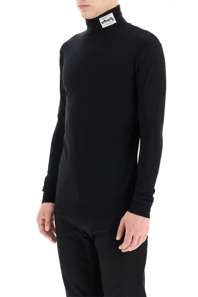 Shop Raf Simons Turtleneck T-shirt With Patches In Blue