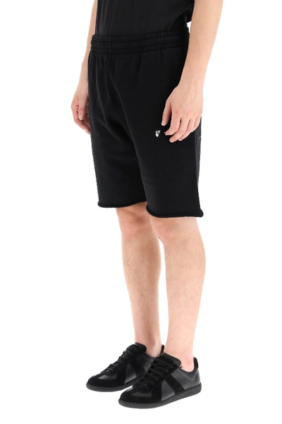 Shop Off-white Bermuda Sweatpants Diag Print In Black