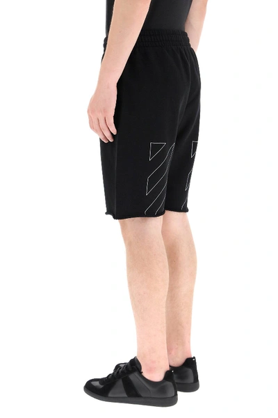 Shop Off-white Bermuda Sweatpants Diag Print In Black