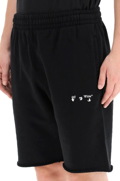 Shop Off-white Bermuda Sweatpants Diag Print In Black