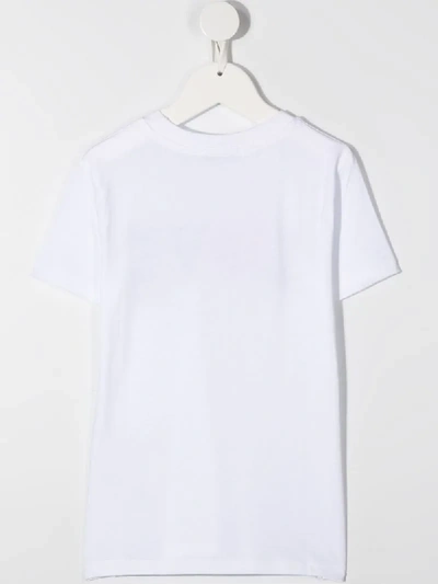 Shop Msgm Embellished-logo T-shirt In White