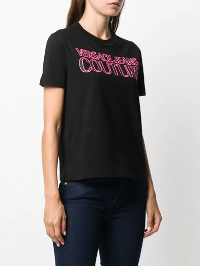 Shop Versace Jeans Couture Logo-print Crew Neck T-shirt In Black