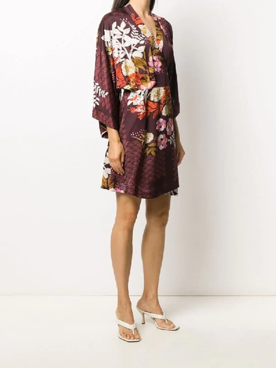 Shop Bytimo Kimono Wrap Dress In Red