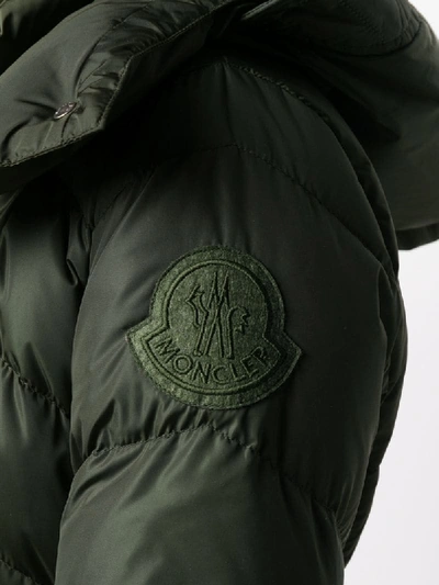 Shop Moncler Agot Padded Coat In Green