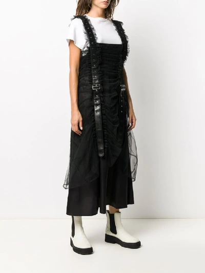 Shop Comme Des Garçons Buckle Detail Midi Dress In Black