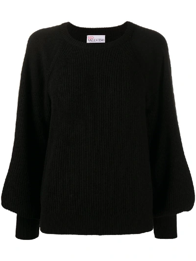 Shop Red Valentino Puffed Sleeves Wool Jumper In Black