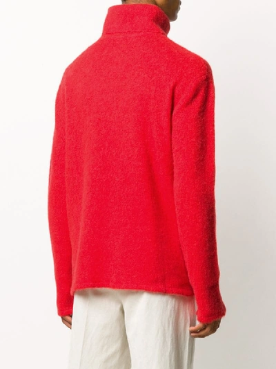 Shop Lanvin Loose-fit Roll-neck Jumper In Red