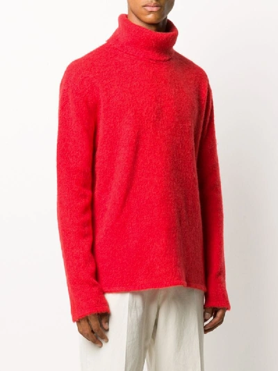 Shop Lanvin Loose-fit Roll-neck Jumper In Red