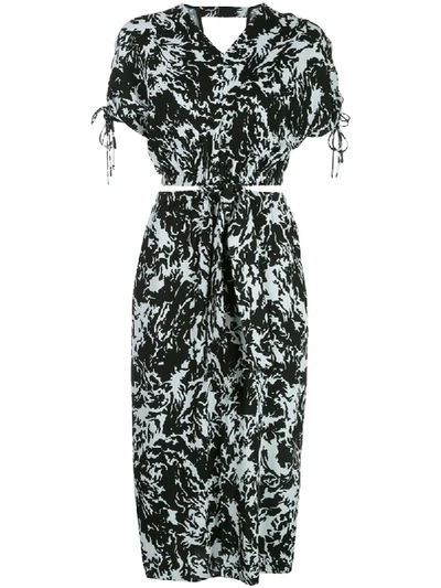 Shop Proenza Schouler White Label Shadow Print Cut-out Midi Dress In Black