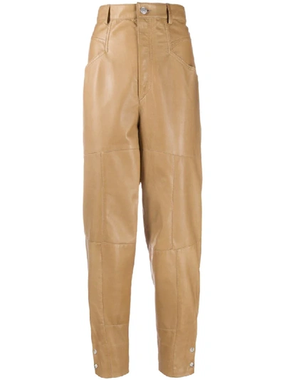 Shop Isabel Marant Xiamao Leather Trousers In Brown