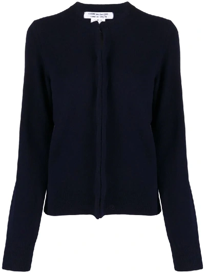 Shop Comme Des Garçons Comme Des Garçons Crew Neck Cardigan In Blue