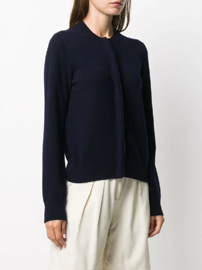 Shop Comme Des Garçons Comme Des Garçons Crew Neck Cardigan In Blue