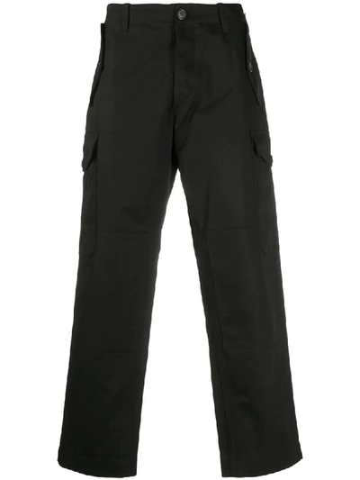 Shop Loewe Straight-leg Cargo Trousers In Black