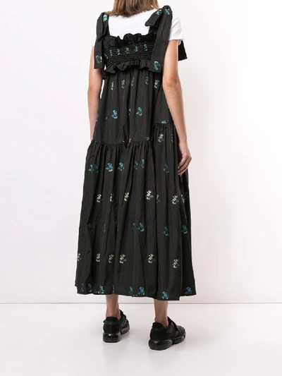 Shop Cecilie Bahnsen Mika Floral Embroidered Dress In Black