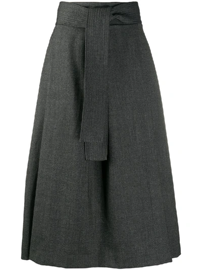 Shop P.a.r.o.s.h Plane Midi Skirt In Grey