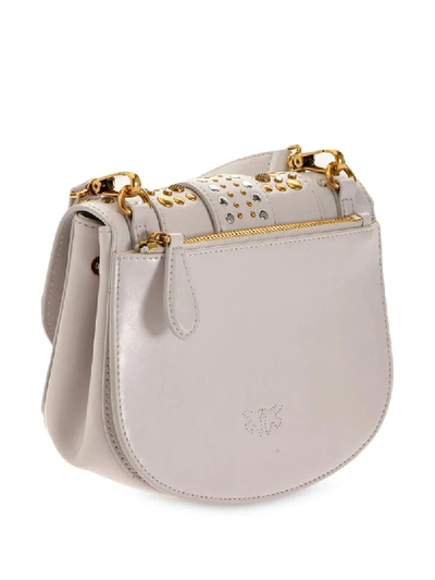 Shop Pinko Studded Saddle Bag In I21