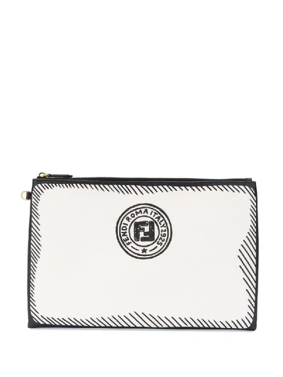 Shop Fendi Joshua Vides Clutch Bag In White