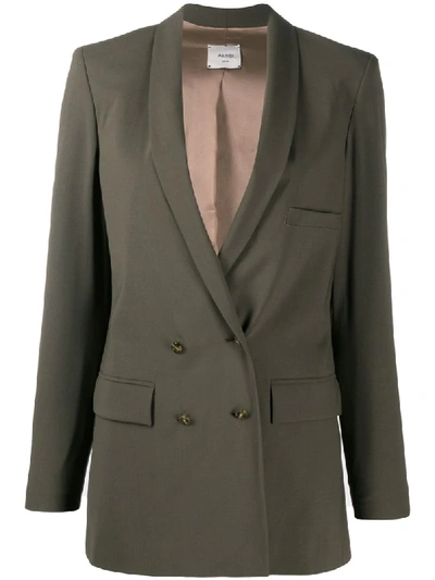 Shop Alysi Double-breasted Blazer In Green