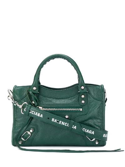 Shop Balenciaga Mini City Tote Bag In Green