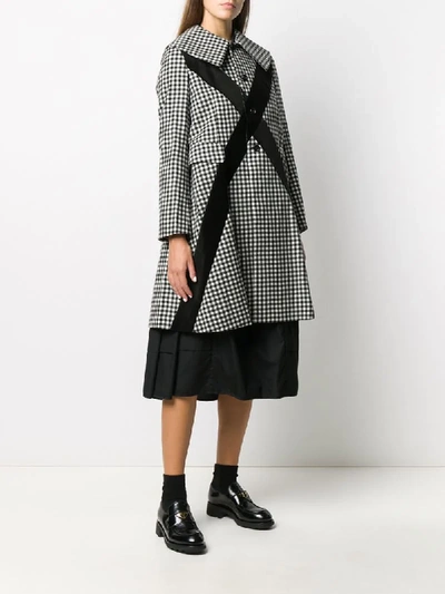 Shop Comme Des Garçons Comme Des Garçons Contrasting Panel Check Print Coat In White