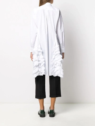 Shop Comme Des Garçons Comme Des Garçons Long-sleeved Ruffled Detail Shirt In White