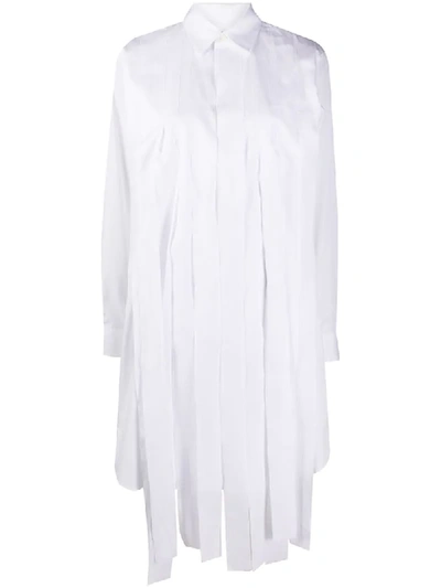 Shop Comme Des Garçons Comme Des Garçons Long-sleeved Fringed Shirt In White