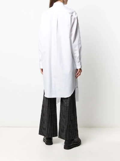 Shop Comme Des Garçons Comme Des Garçons Long-sleeved Fringed Shirt In White