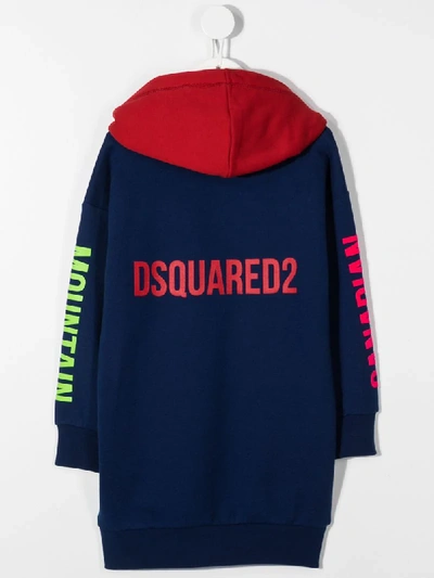 Shop Dsquared2 Contrast Hooded Sweatshirt In Blue