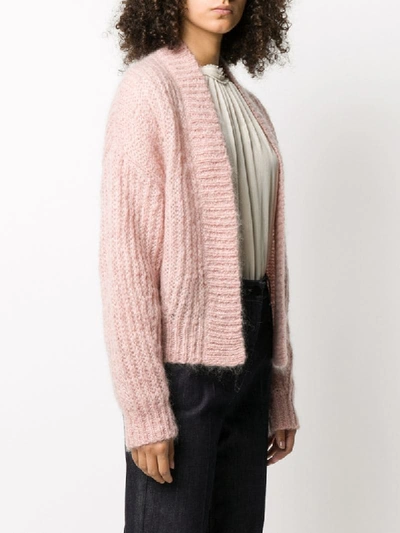 Shop Luisa Cerano Fine Knit Cardigan In Pink